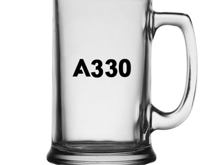 A330 Flat Text Designed Beer Glass with Holder For Sale