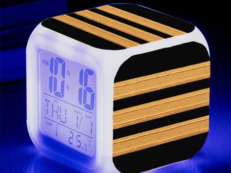 Pilot Epaulette 3 Lines Designed  7 Colour  Digital Alarm Clock Discount