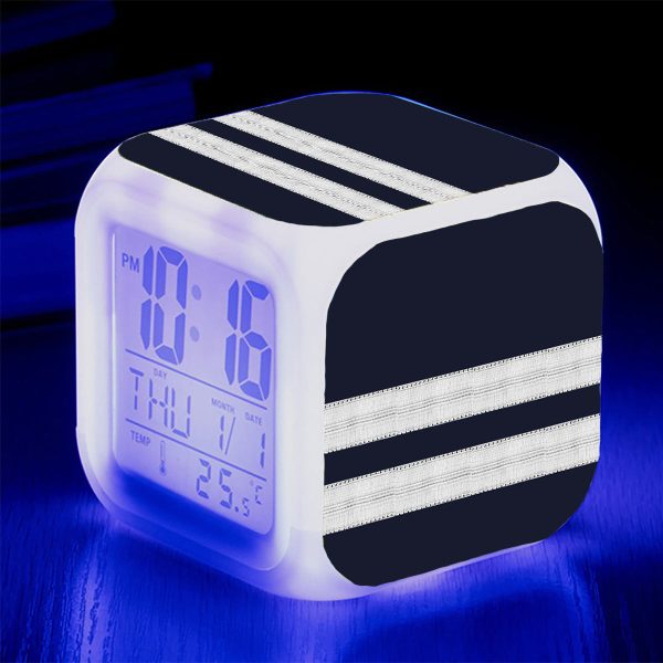 Pilot Epaulettes (Silver) 2 Lines Designed  7 Colour  Digital Alarm Clock Hot on Sale