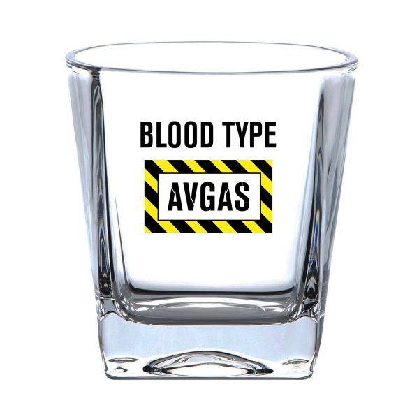 Blood Type AVGAS Designed Whiskey Glass Cheap