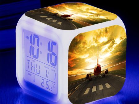 Ready for Departure Passanger Jet Designed  7 Colour  Digital Alarm Clock Online Hot Sale