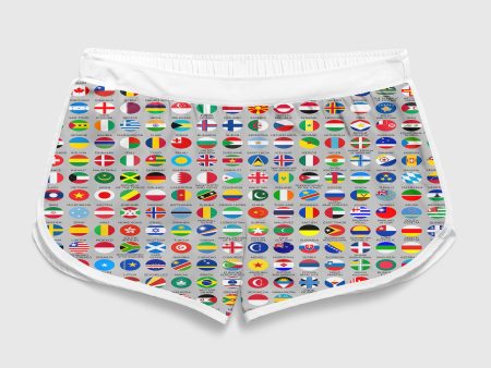 220 World s Flags Designed Women Beach Style Shorts Fashion