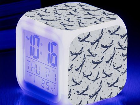 Propellers & Stars Designed  7 Colour  Digital Alarm Clock For Sale